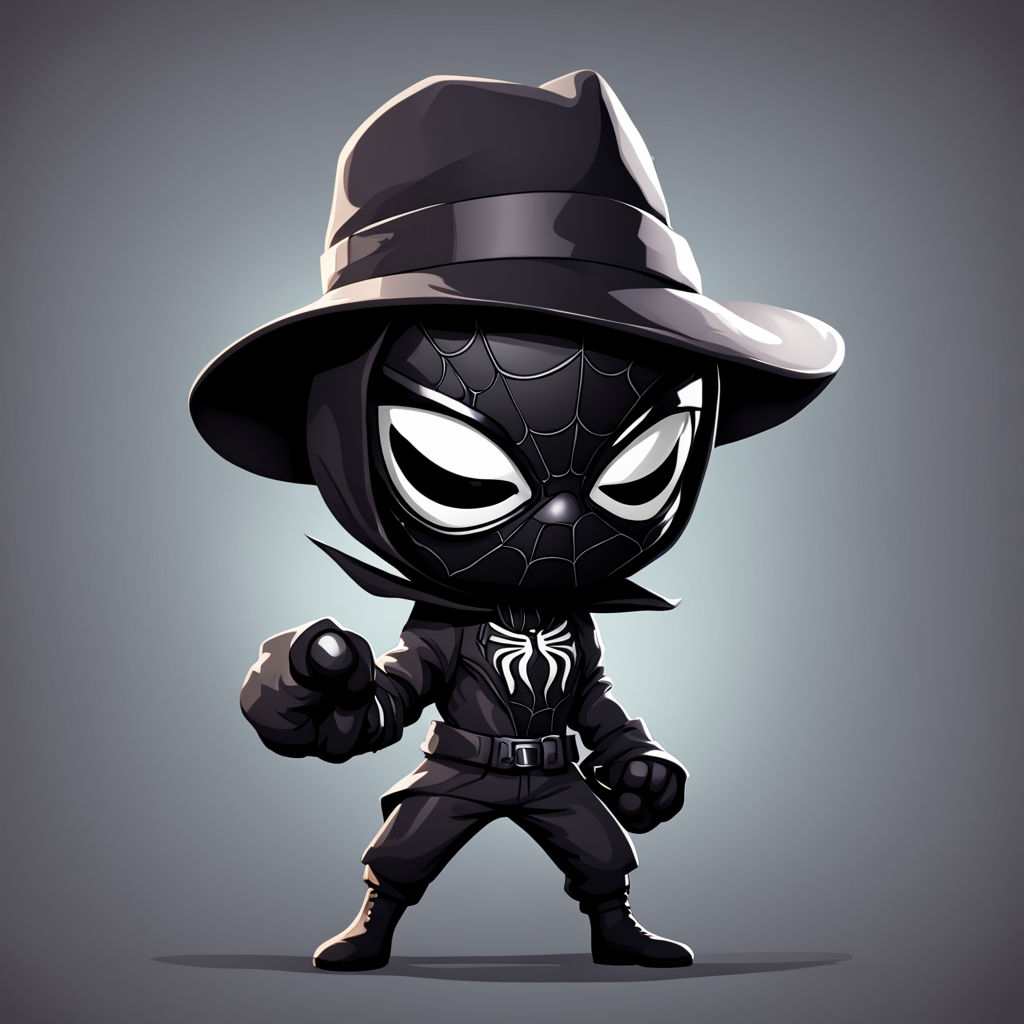 Cute chibi spider noir with close fist clipart by Andoy - Playground