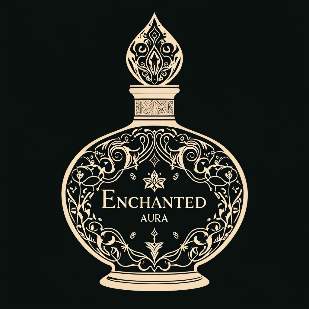 Luxurious Enchanted Aura Perfume Bottle Art Design Poster