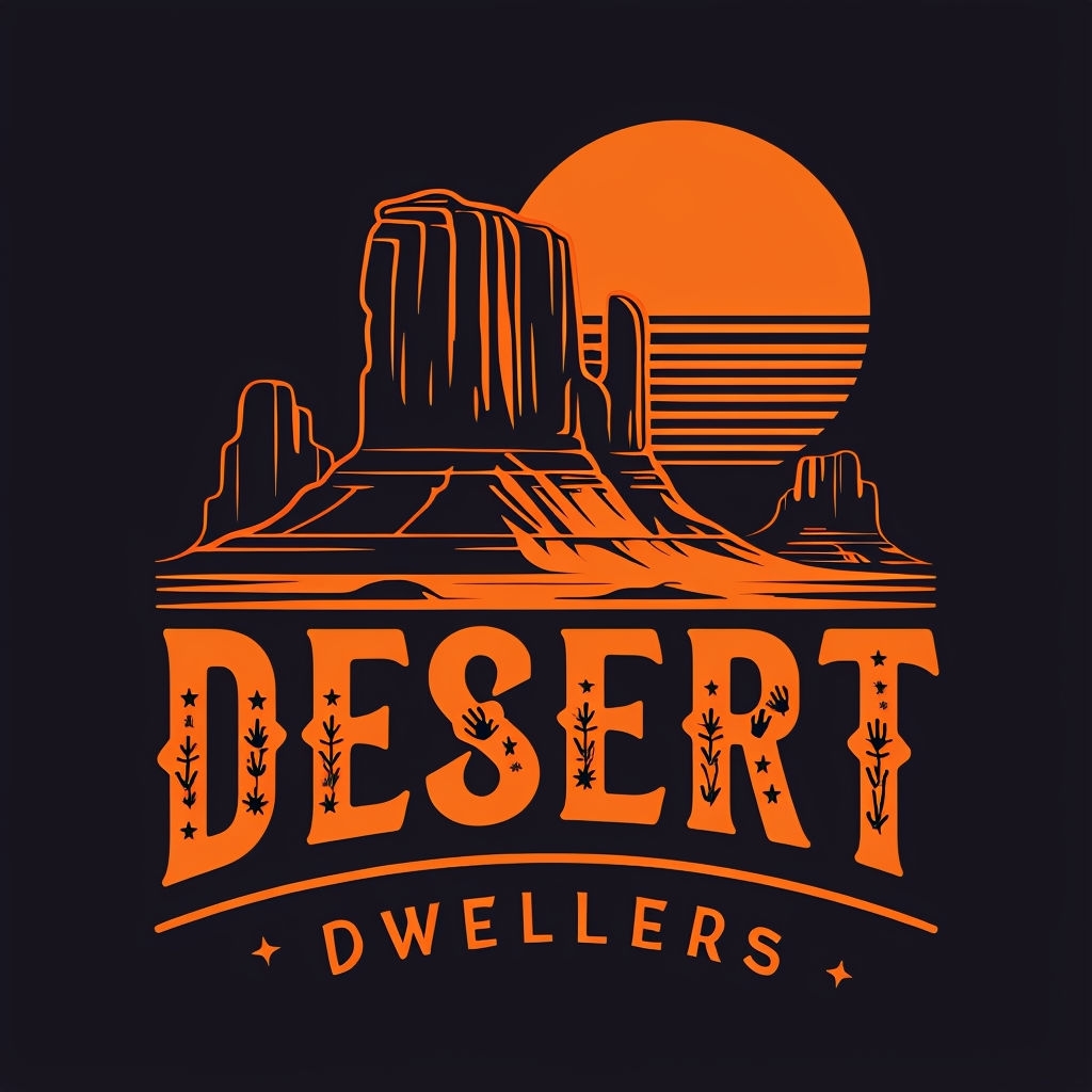 Minimalist Desert Dwellers Graphic T-Shirt Design