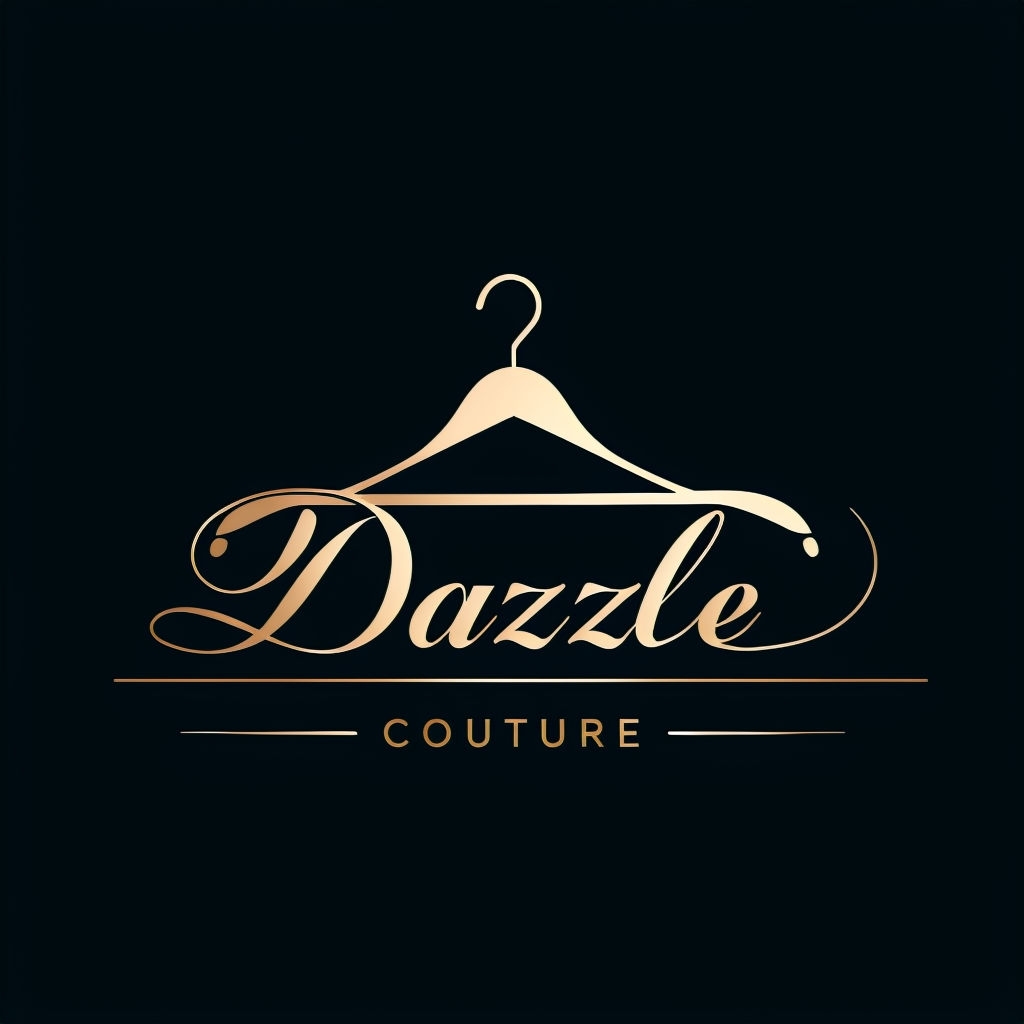 Elegant Gold Dazzle Couture Minimalist Logo Design