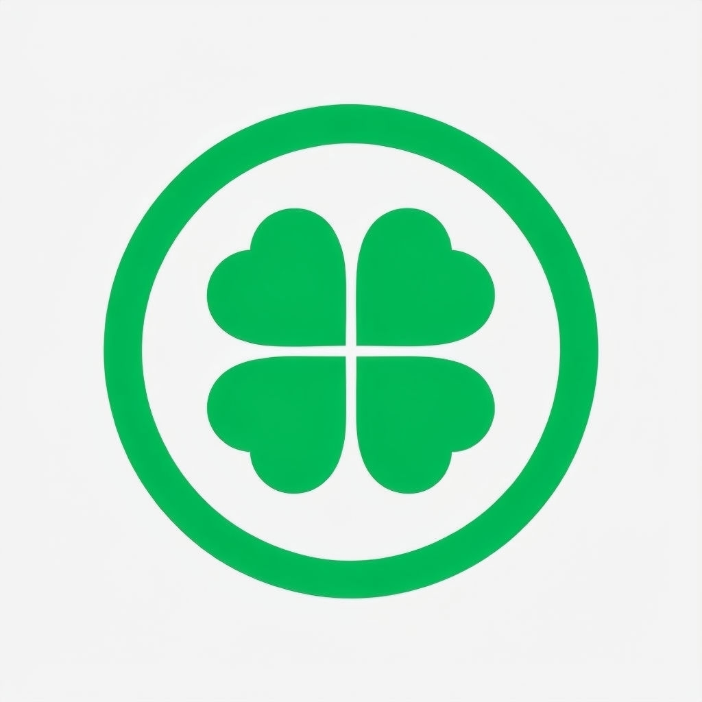 Minimalist Bright Green Clover Circle Logo