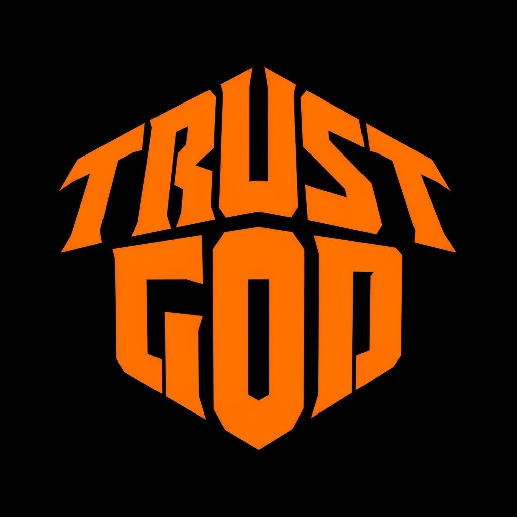 Bold Orange Trust God Inspirational Graphic T-Shirt