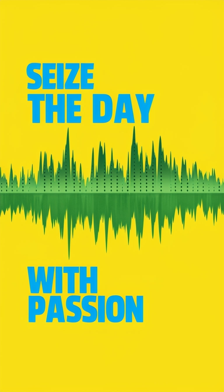 Energetic 'Seize The Day With Passion' Motivational Poster