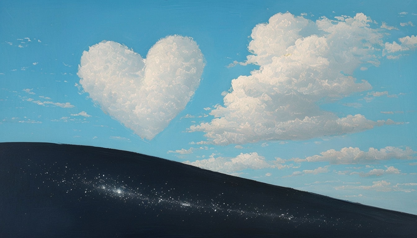 Serene Natural Landscape Painting with Expansive Sky Virtual Backgrounds