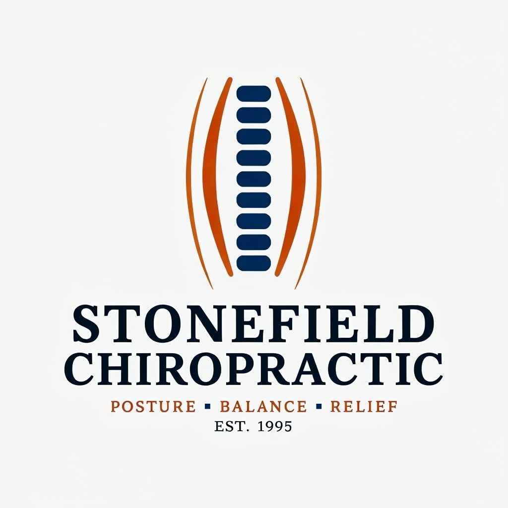 Stonefield Chiropractic Flat Vector Logo for Health and Balance Logo