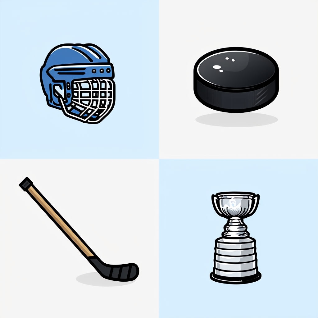 Cute Minimalist Hockey Theme Seamless Pattern Design