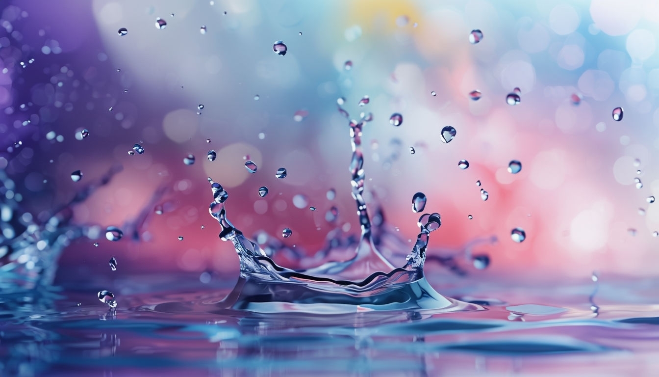 Dynamic Water Droplets Splashing Scene Virtual Background