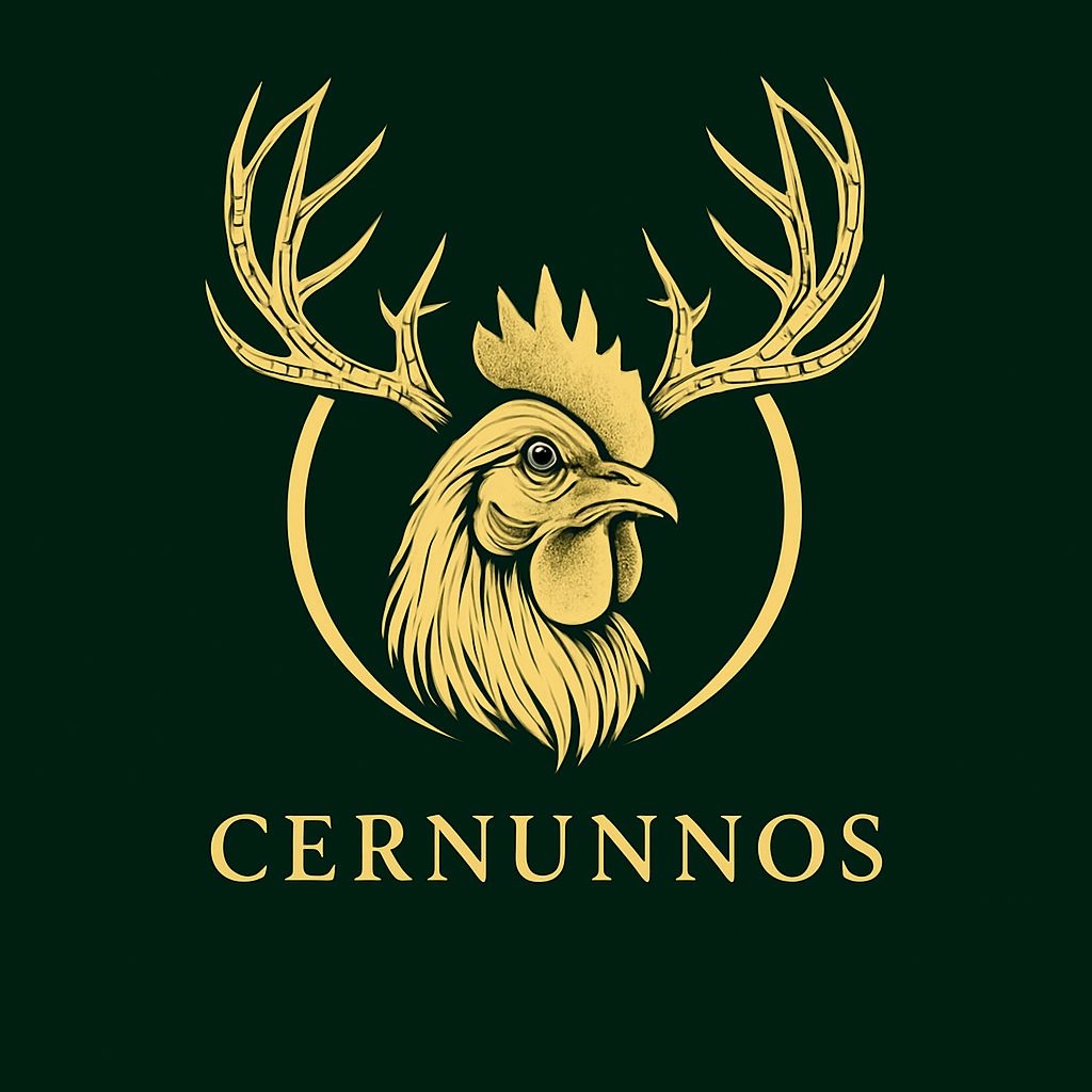 Golden Rooster with Antlers CERNUNNOS Graphic T-Shirt