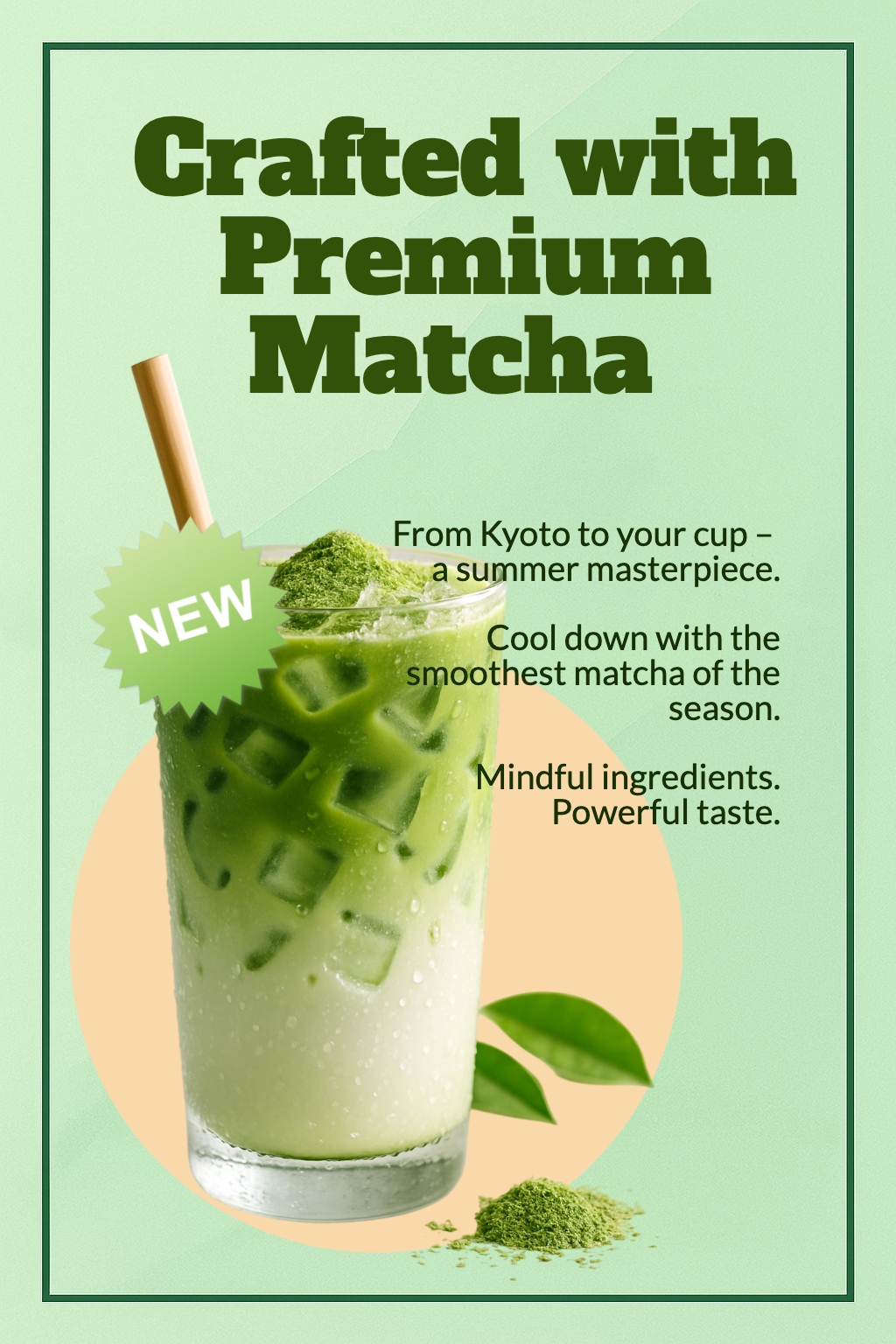 Refreshing Premium Matcha Drink Advertisement Flyer