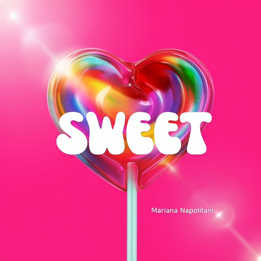 Vibrant Glossy Heart-Shaped Lollipop Art for Sweet Vibes Spotify Album Cover