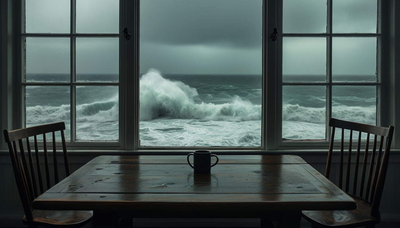 Dramatic Indoor Ocean View with Nautical Details Virtual Background