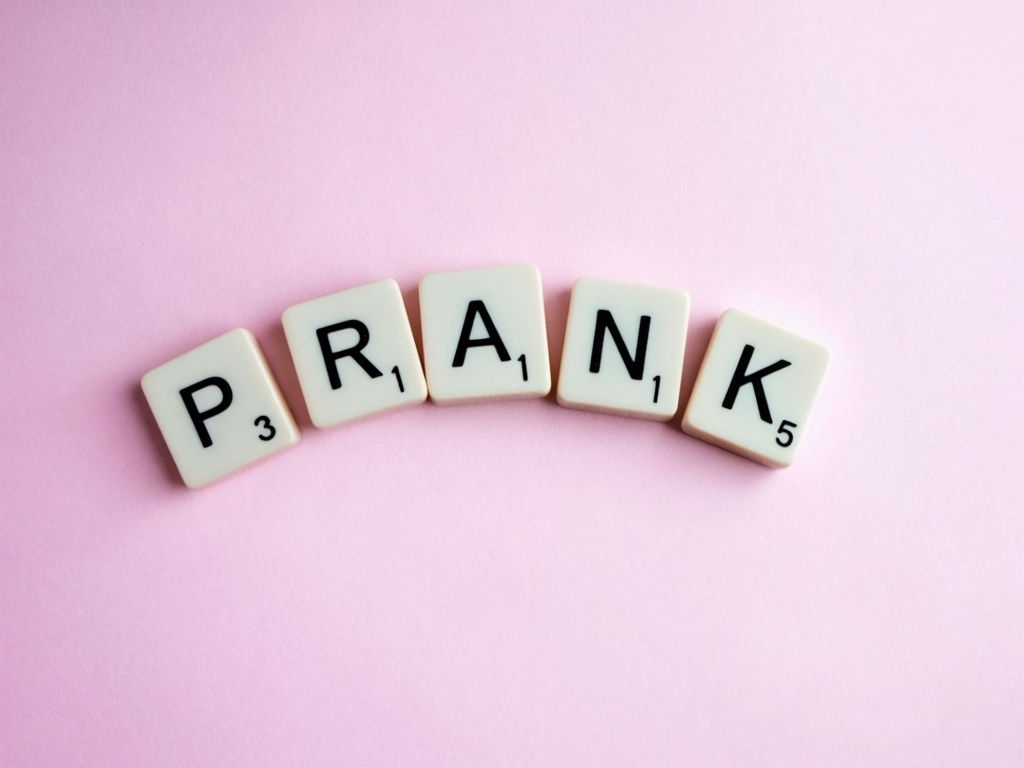Playful Minimalist PRANK Scrabble Tiles Decoration Card & Invite