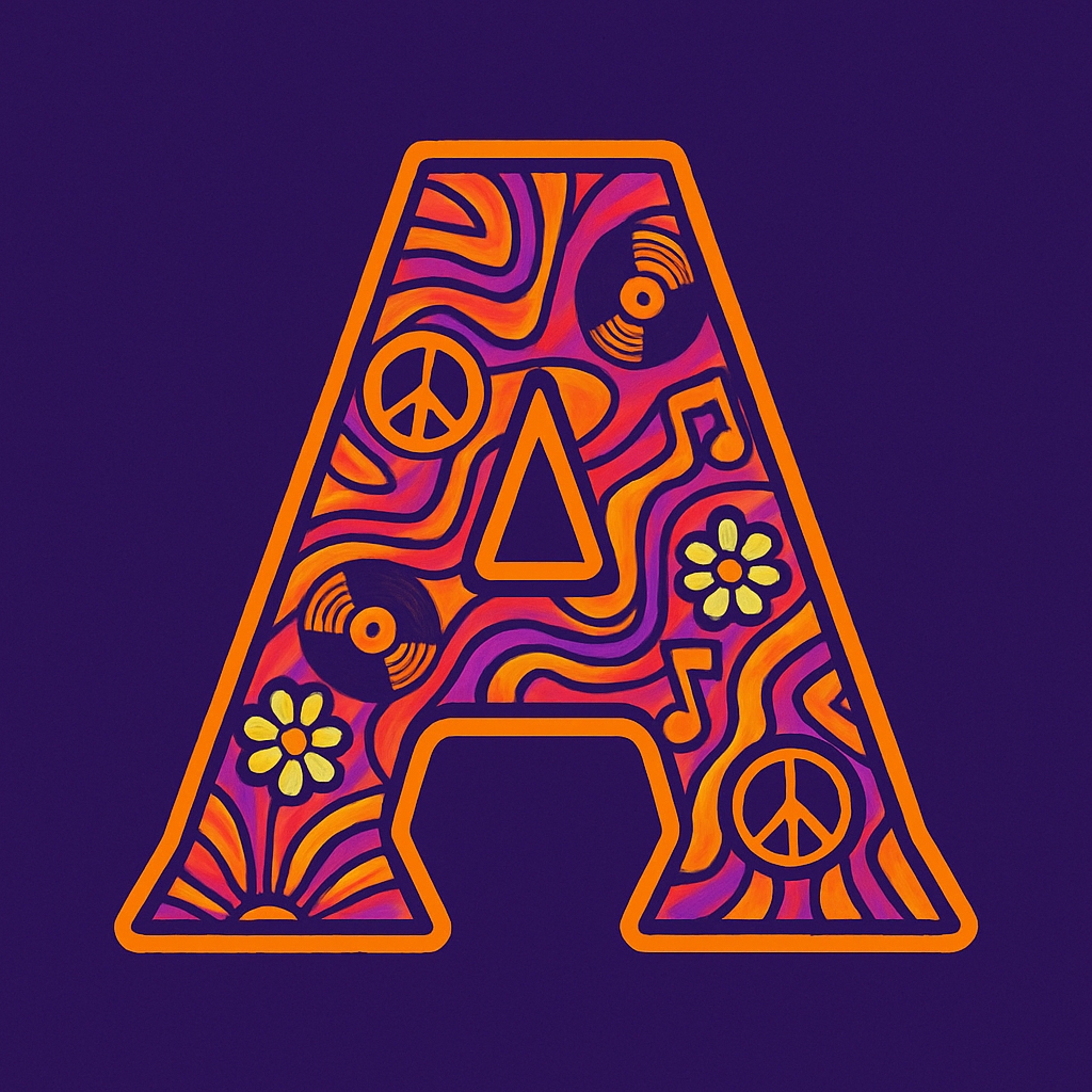 Psychedelic Letter A Design with Vibrant Colors Monogram