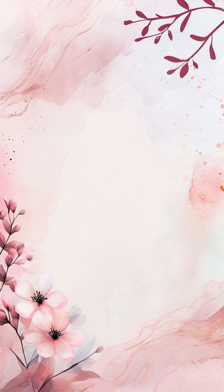 Pastel Floral Watercolor Background with Ethereal Texture Social Media Post