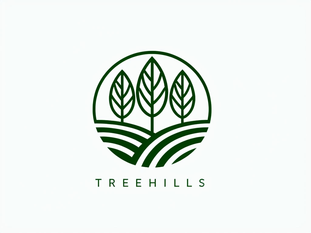 Minimalist Trees Landscape Logo Design for Branding
