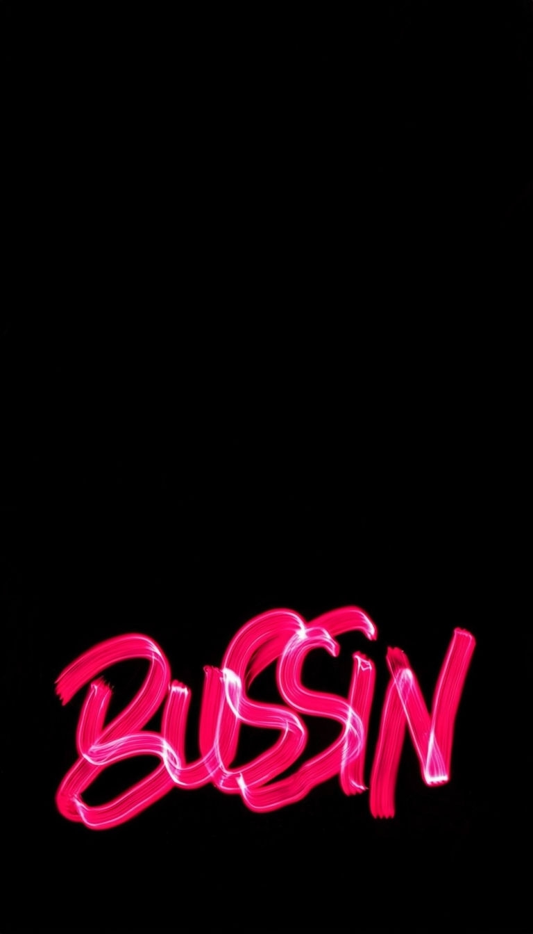 Vibrant Neon Pink BUSSIN' Text Art Phone Case Cover