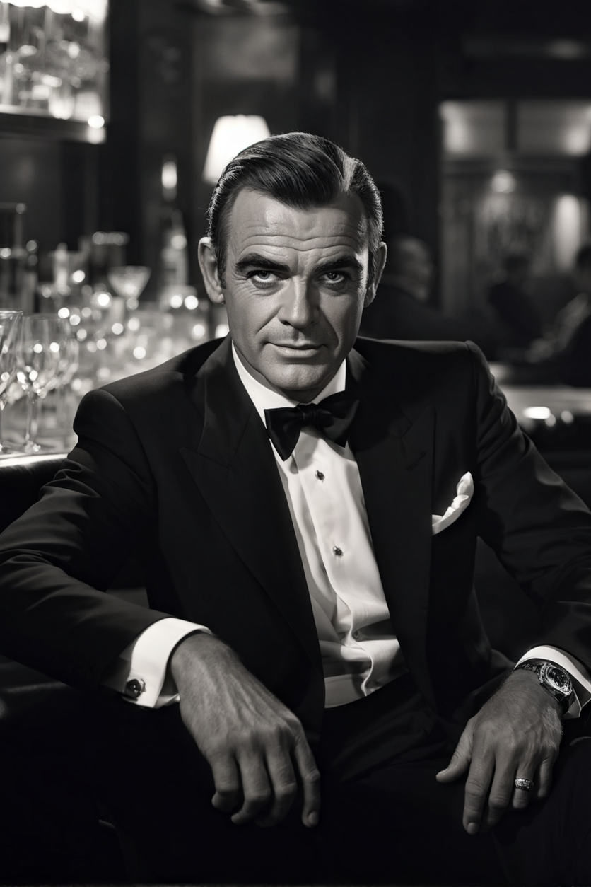 Sean Connery's James Bond captured in a 70s-style monochroma... by ...