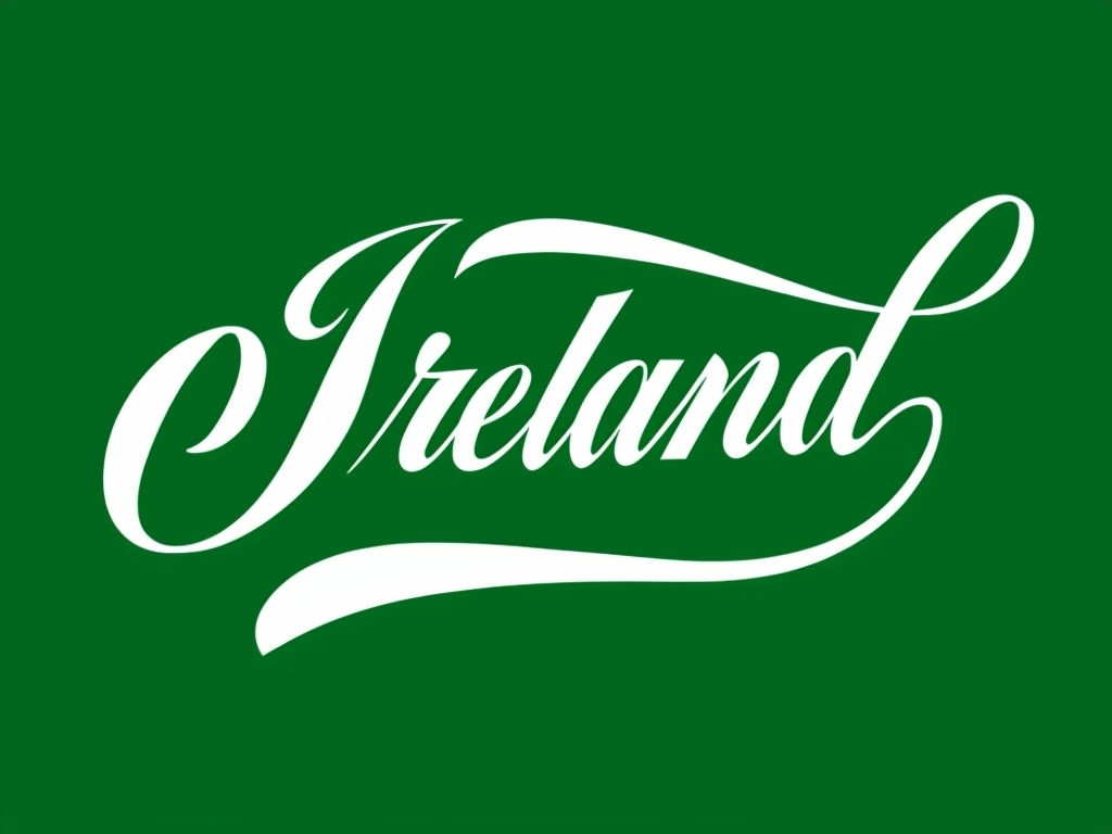 Elegant Calligraphic Ireland Typography Design for Hats