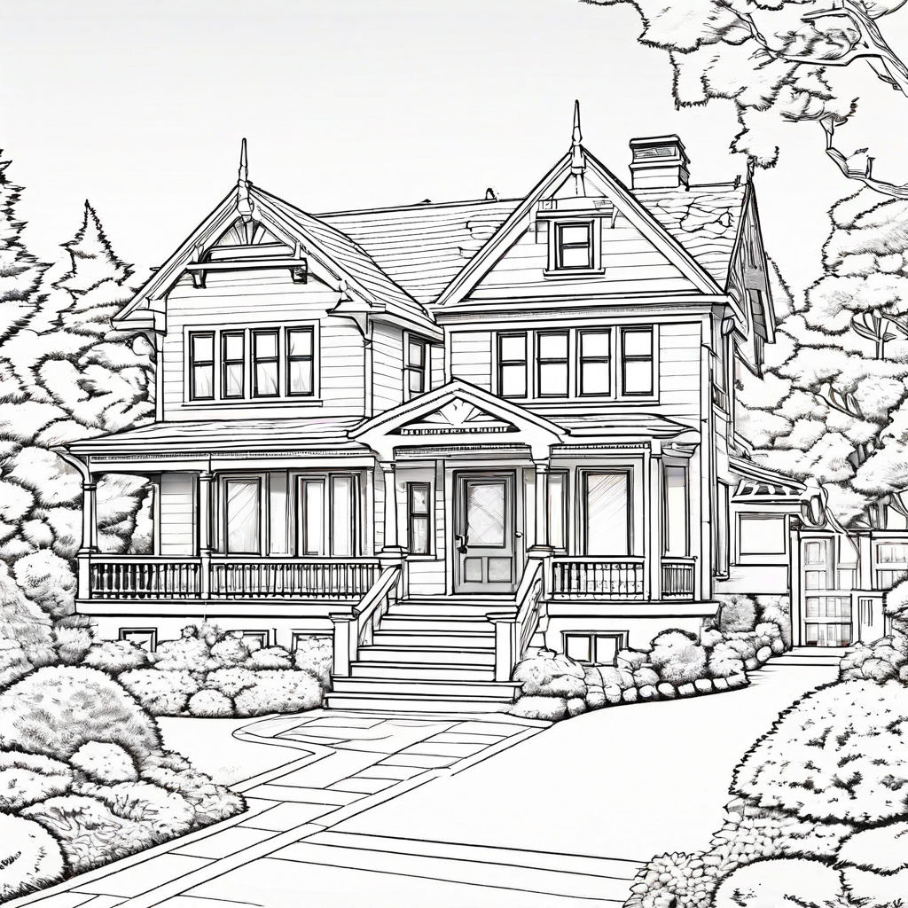 "A Fuller House coloring page with minimalistic designs by Shoutout Dla ...