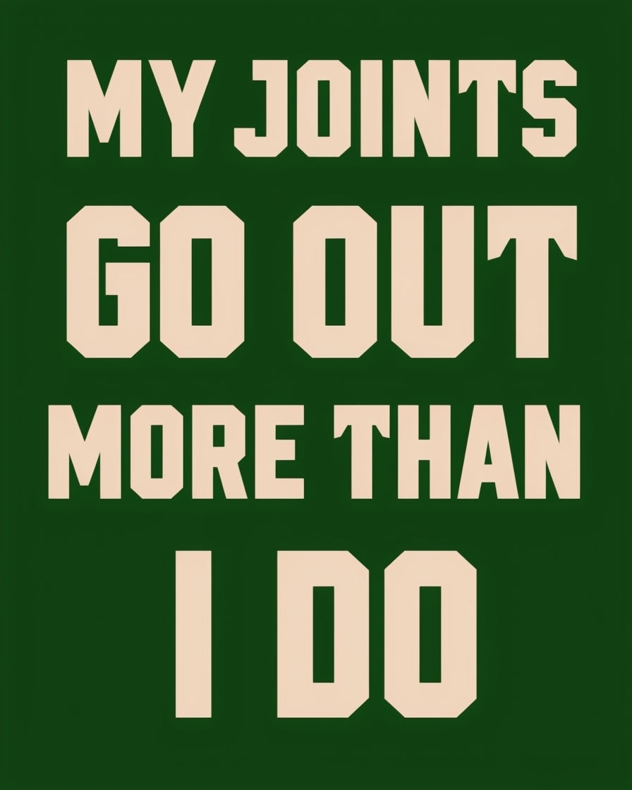 My Joints Go Out More Than I Do Bold Statement T-Shirt