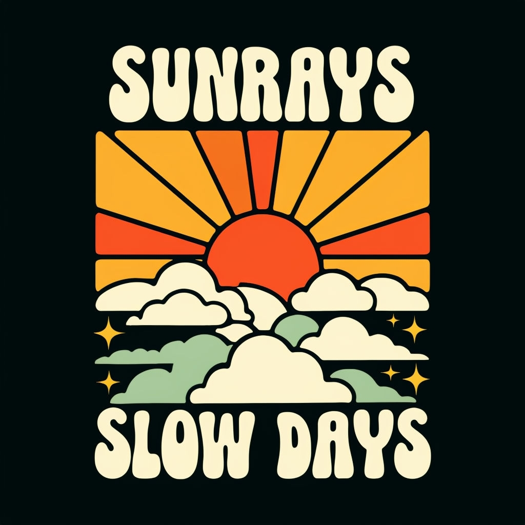 Retro Sunrays and Slow Days Graphic T-Shirt
