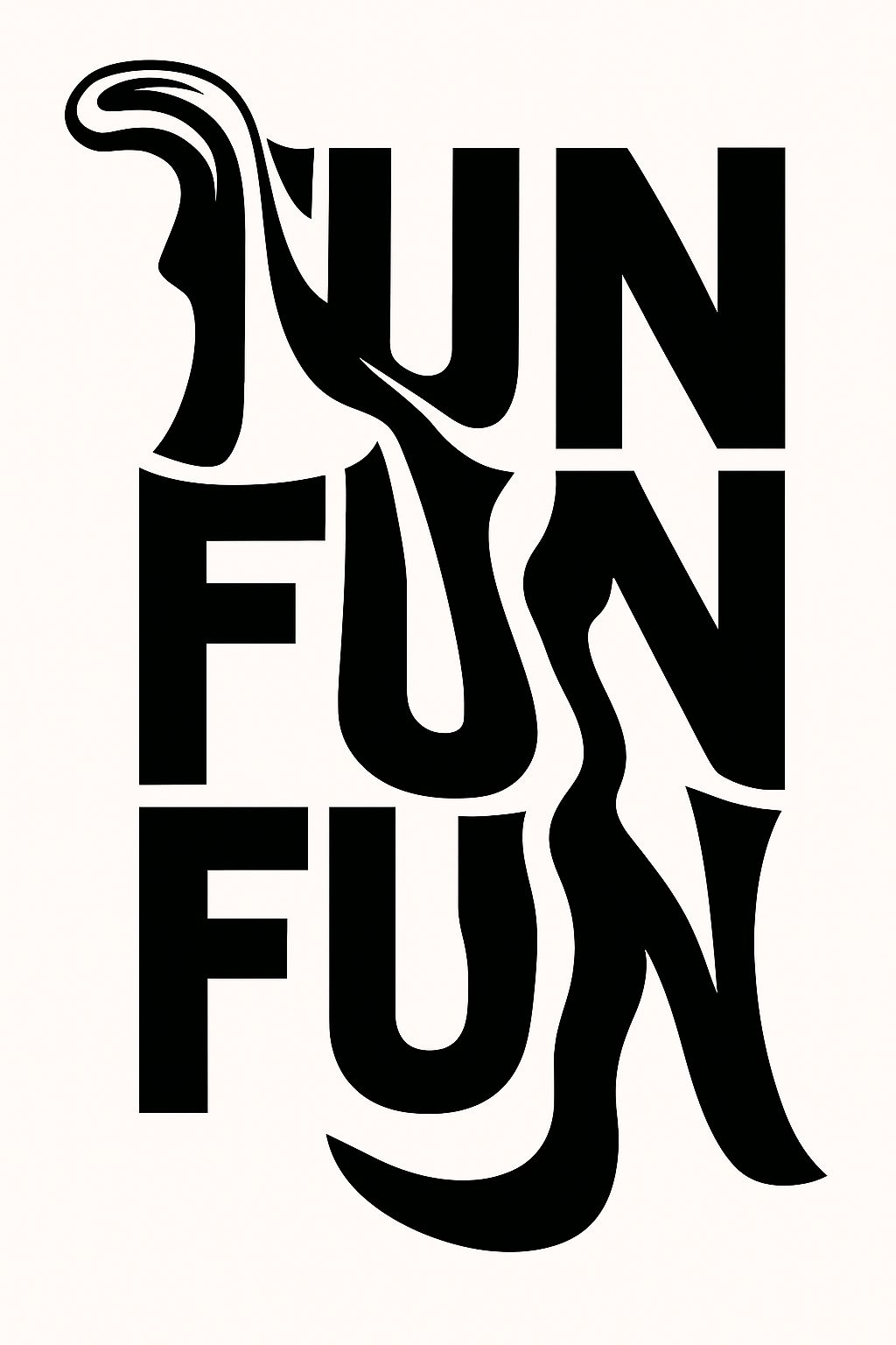 Dynamic FUN Typography Art with Fluid Elements T-Shirt