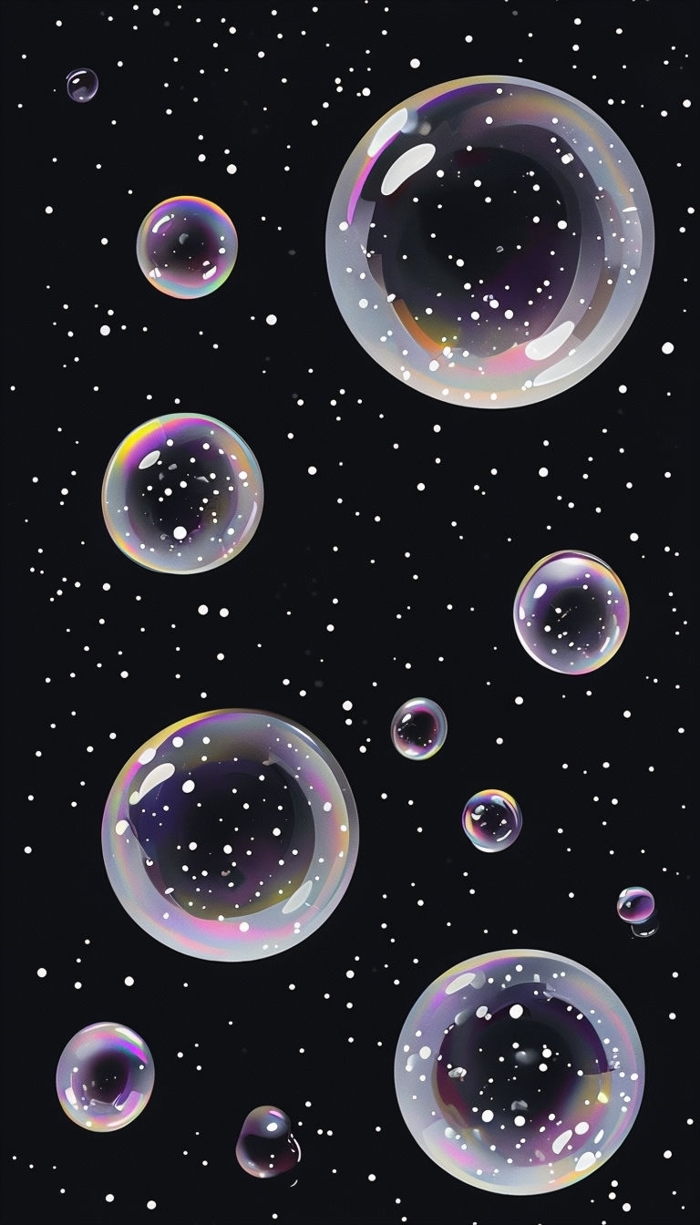 Colorful Translucent Soap Bubbles Cosmic Illustration Phone Case Cover