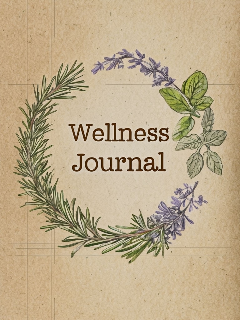 Rustic Herbal Wreath for Wellness Journal EBook Cover