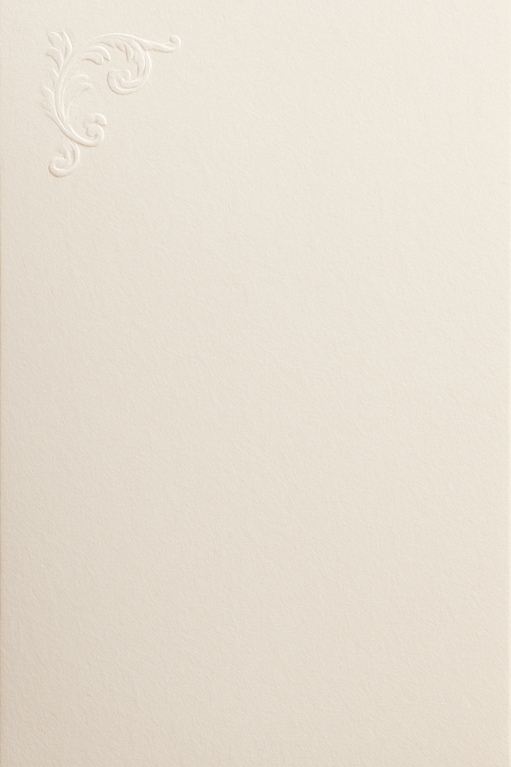 Elegant Ivory Textured Letterhead with Floral Embossing Card & Invite