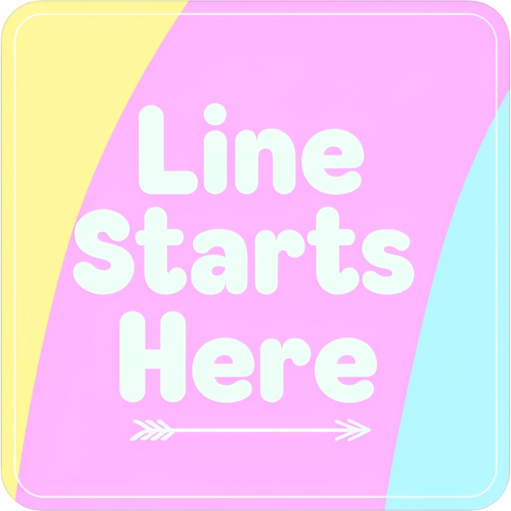 Playful Line Starts Here Sign with Arrow Directional Design Event Sign