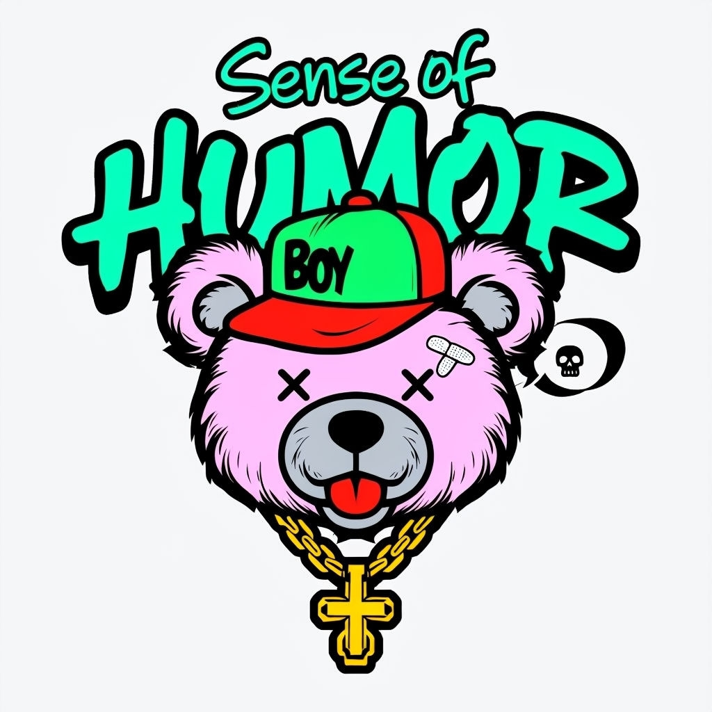 Whimsical Cartoon Teddy Bear with Sense of Humor T-Shirt