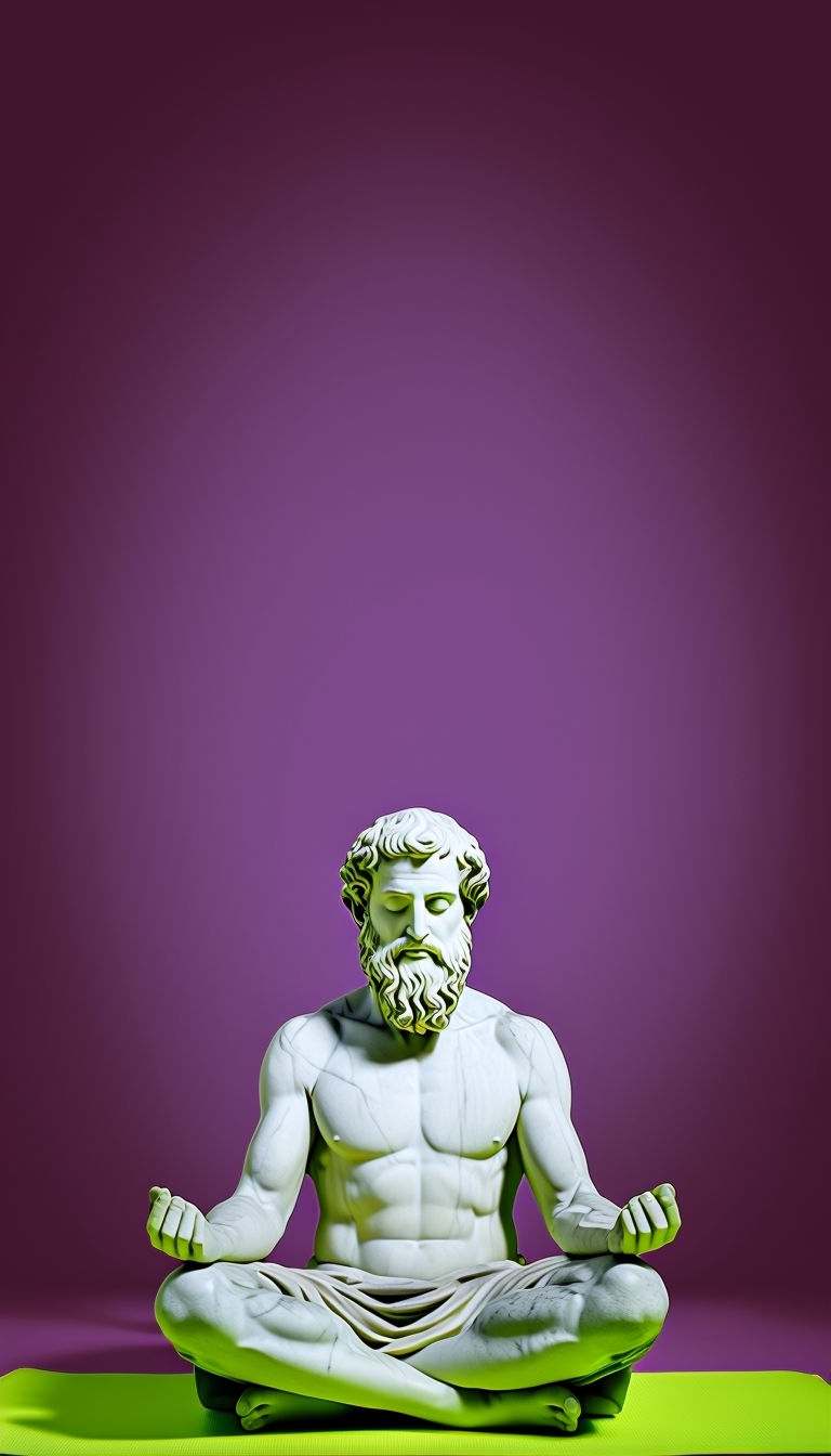 Greek Philosopher Meditating on Lime Green Yoga Mat Phone Case Cover