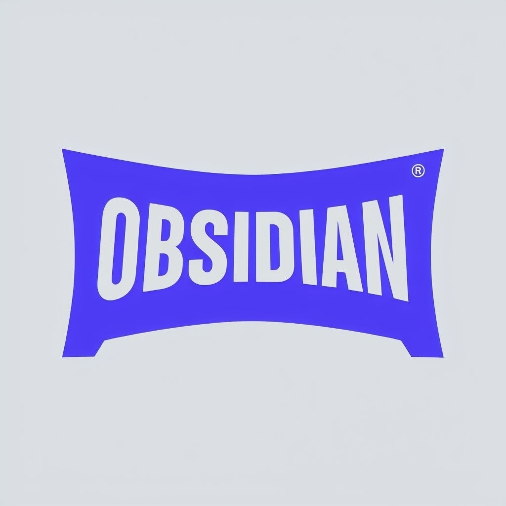Minimalist Obsidian Logo Design in Vibrant Royal Blue Color Logo