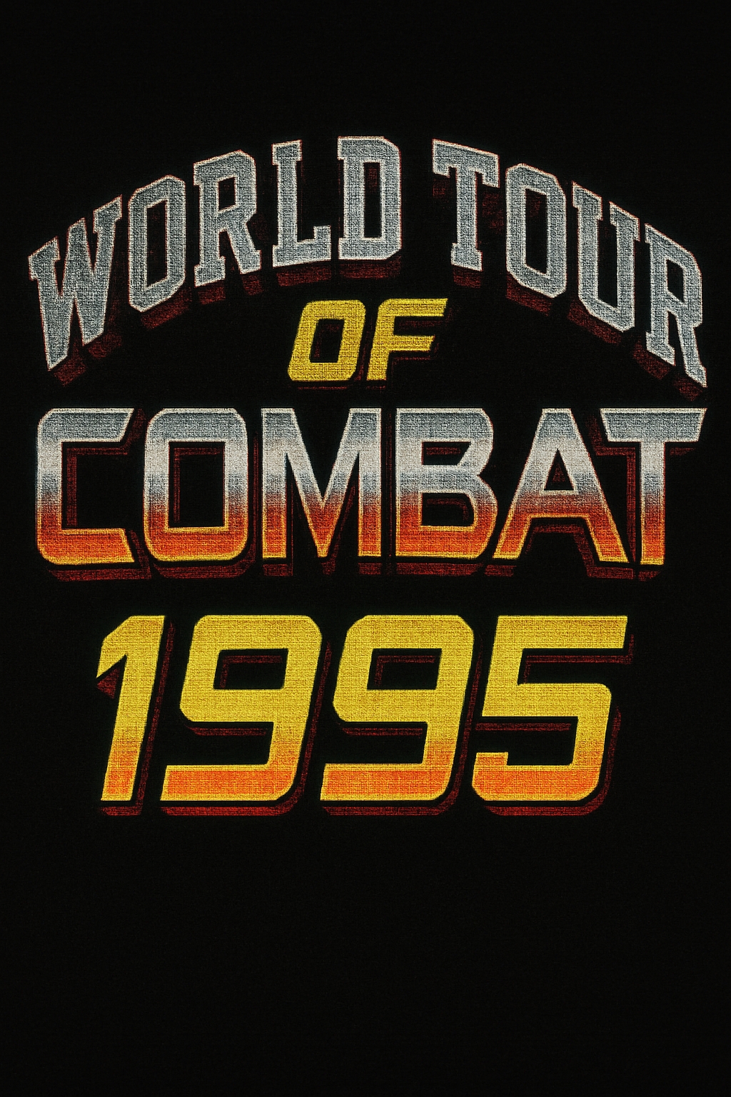 Bold Embroidered World Tour of Combat 1995 T-Shirt