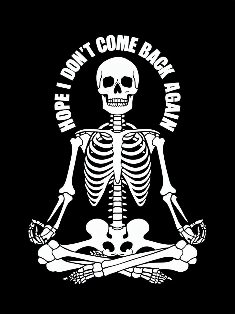Meditative White Skeleton with Hopeful Quote T-Shirt
