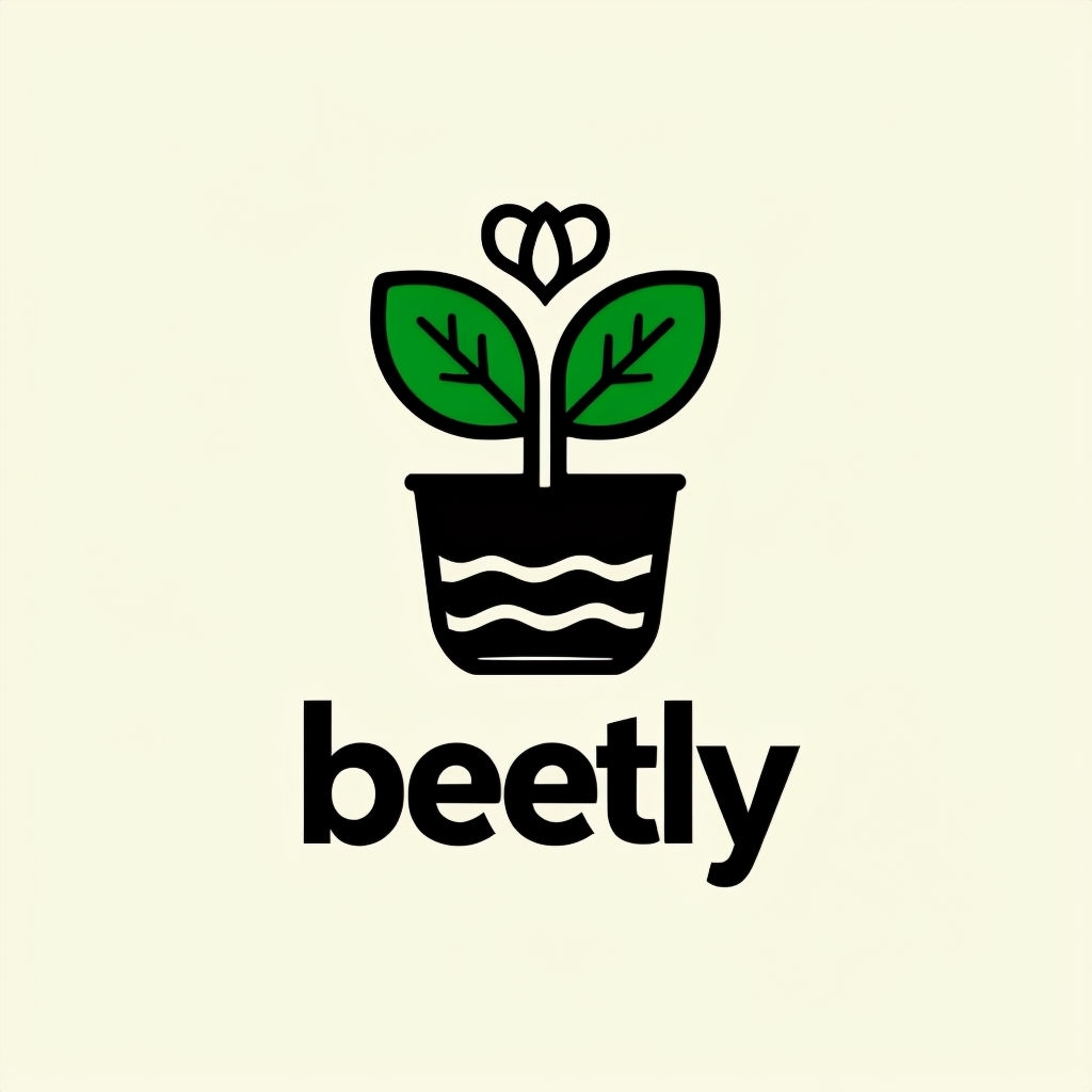 Minimalist Beetly Plant Logo Design with Clean Aesthetic Logo