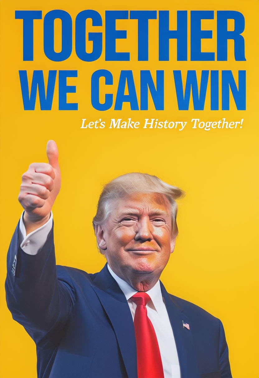 Donald Trump Thumbs-Up Motivational Poster for 2024 Campaign - Playground