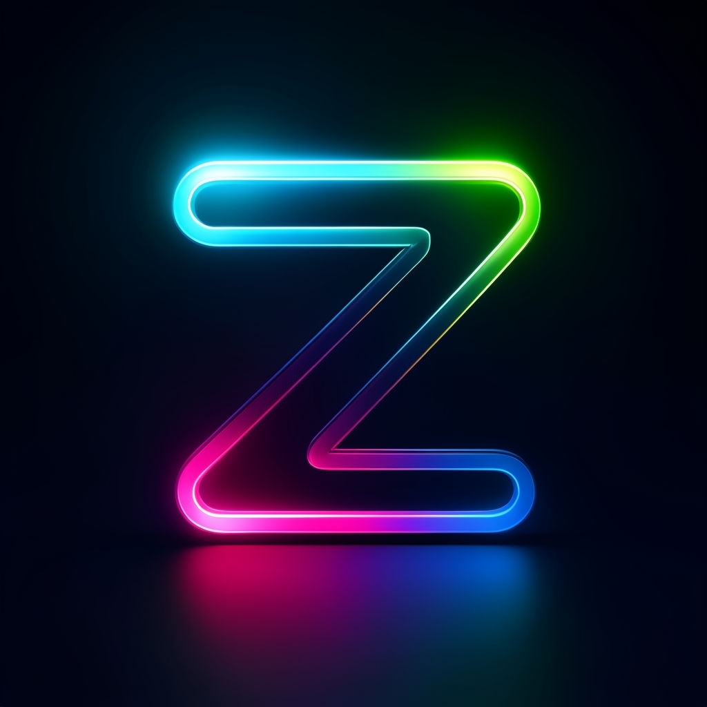 Vibrant Neon Z Monogram Logo Design for Nightlife Aesthetic Monogram