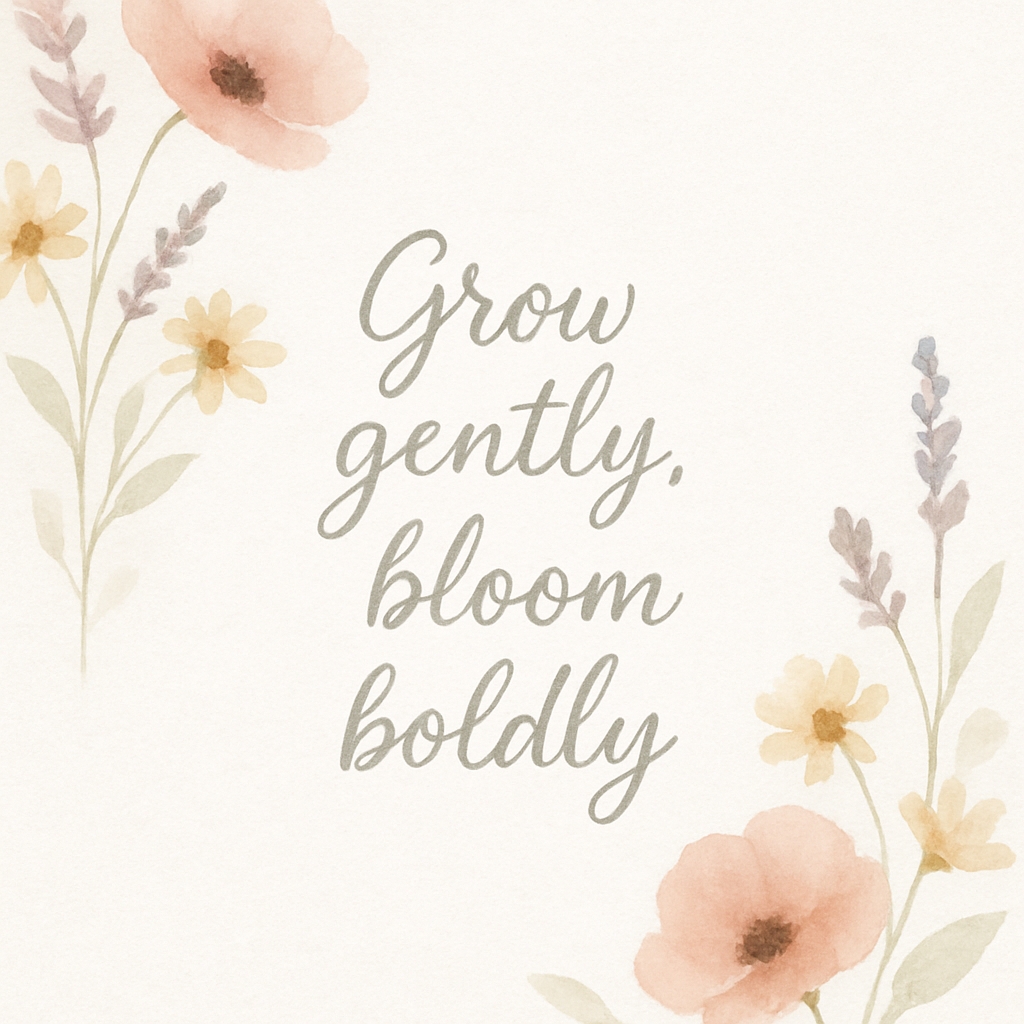 Motivational Watercolor Quote with Floral Elements Social Media Post