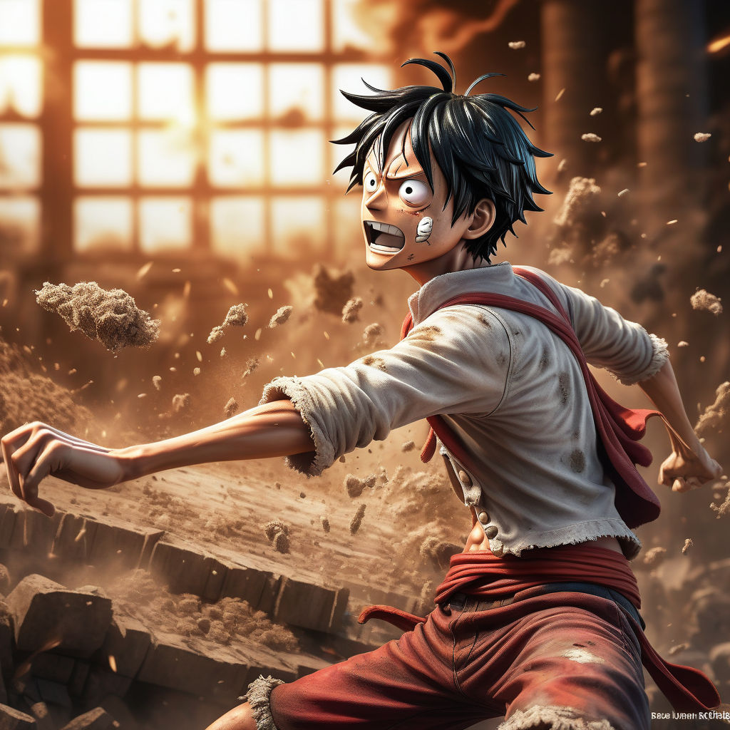 Luffy from One Piece embracing his new form by Manjesh Gowda R - Playground