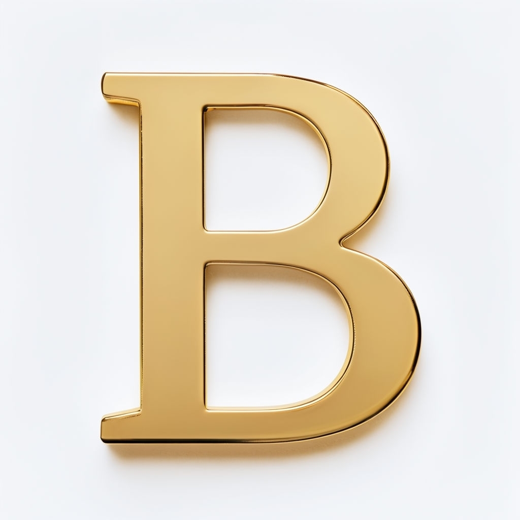 Luxurious Gold Letter B Close-Up Minimalist Photograph Monogram