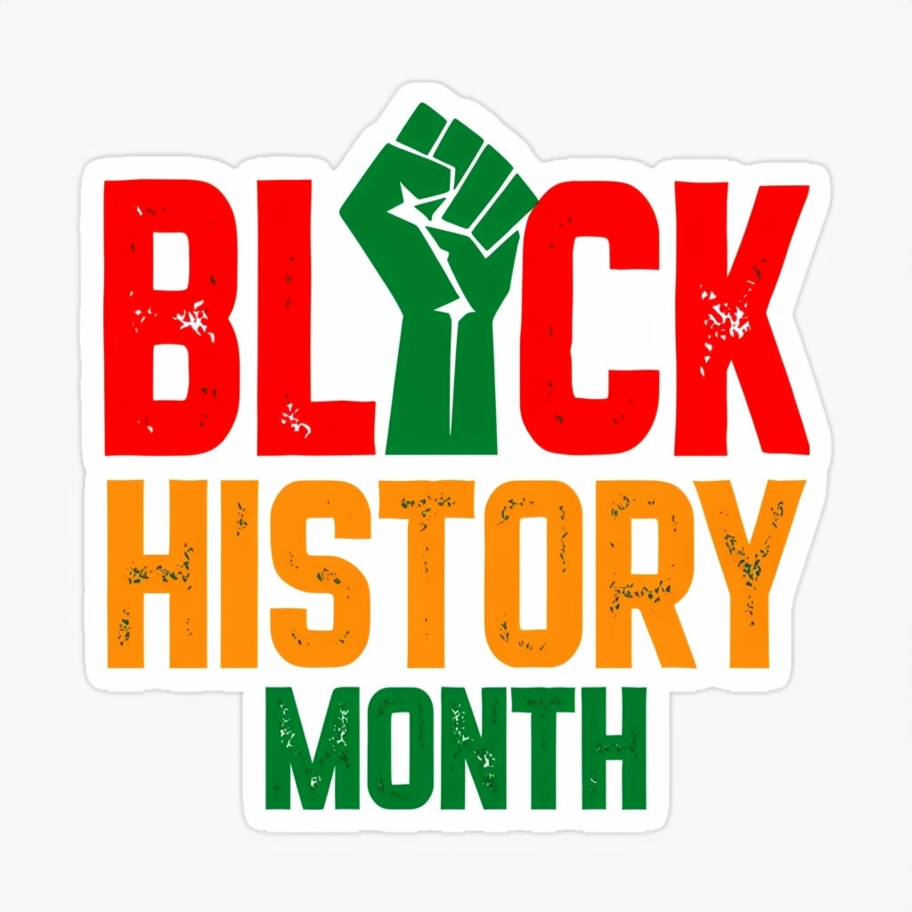 Bold Black History Month Empowerment Fist Sticker