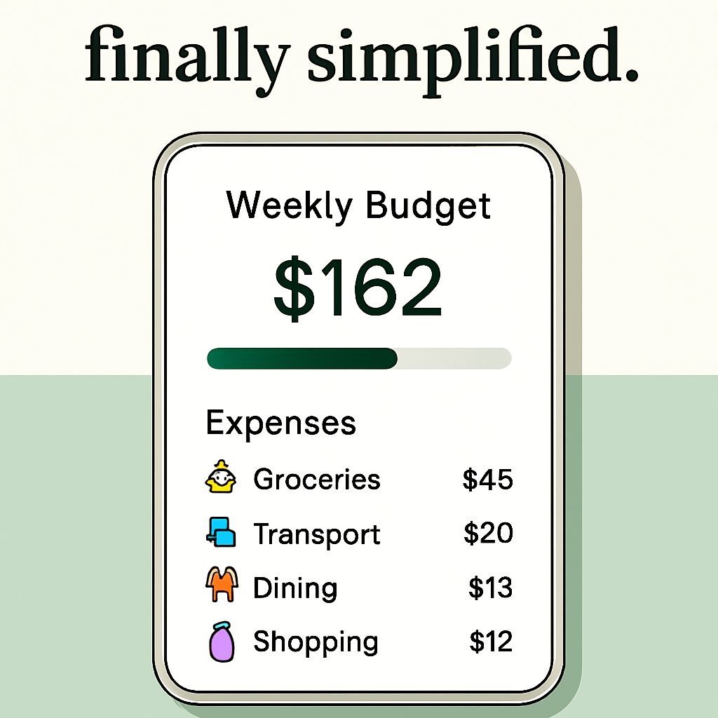 Simplified Weekly Budget Digital Illustration for Financial Planning Ads