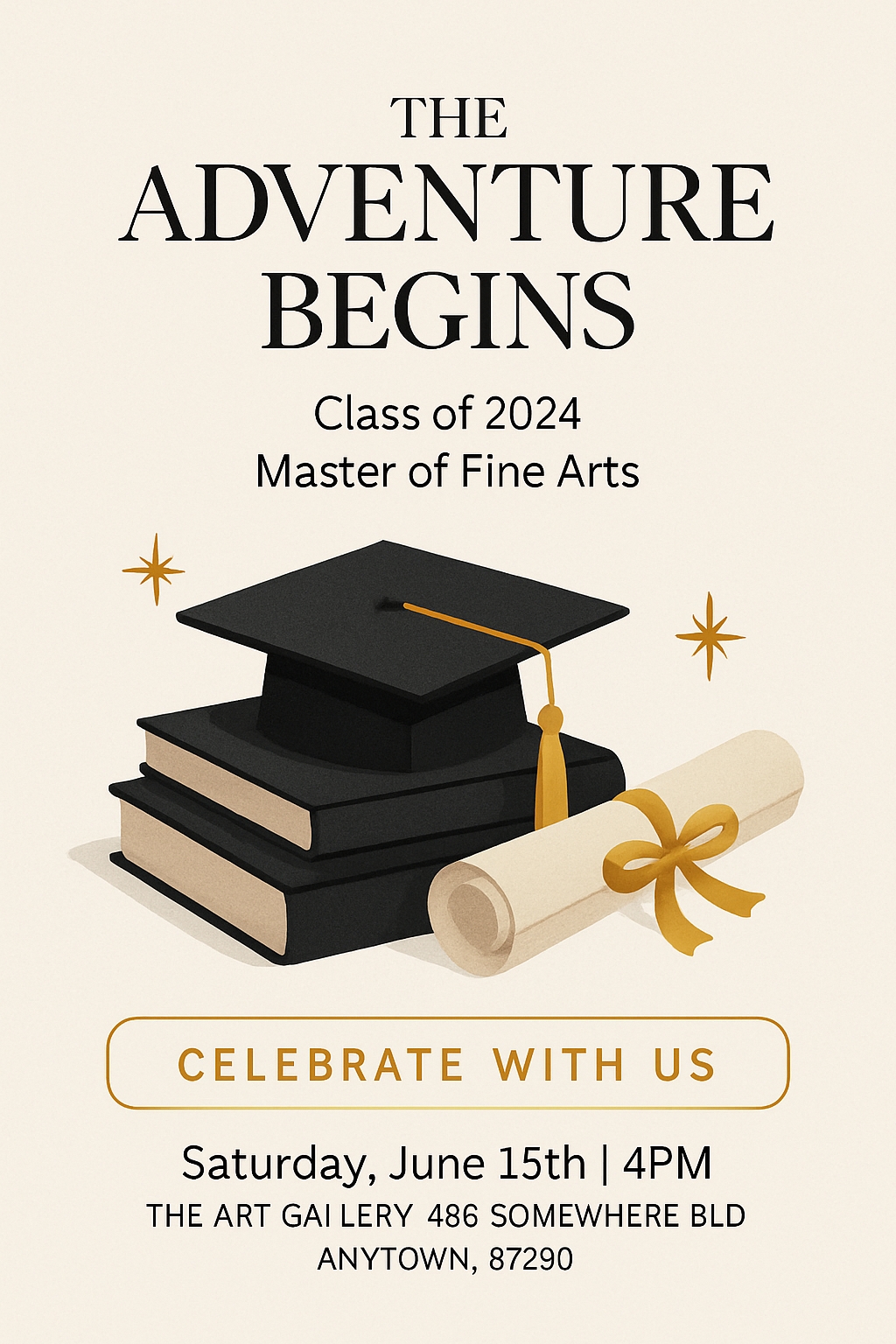 Elegant Graduation Celebration Invitation Poster for Class of 2024 Cards & Invites