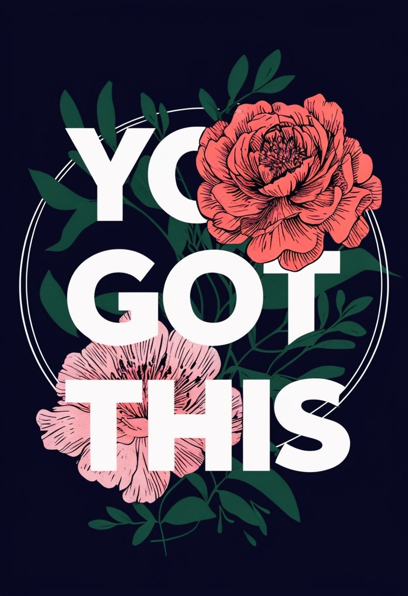 Uplifting 'You Got This' Floral Graphic Design Poster