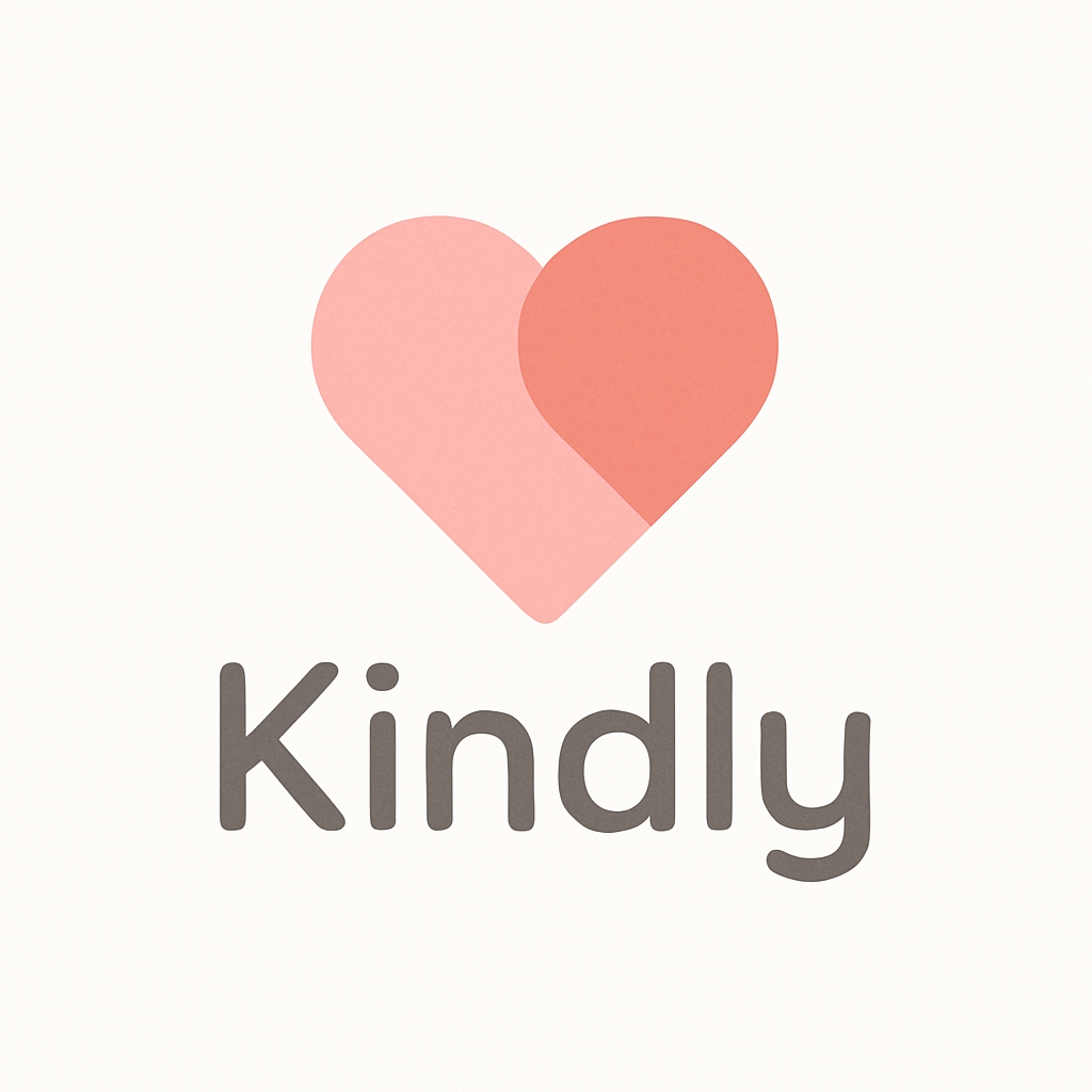 Minimalist Heart Logo Design for Kindly Brand
