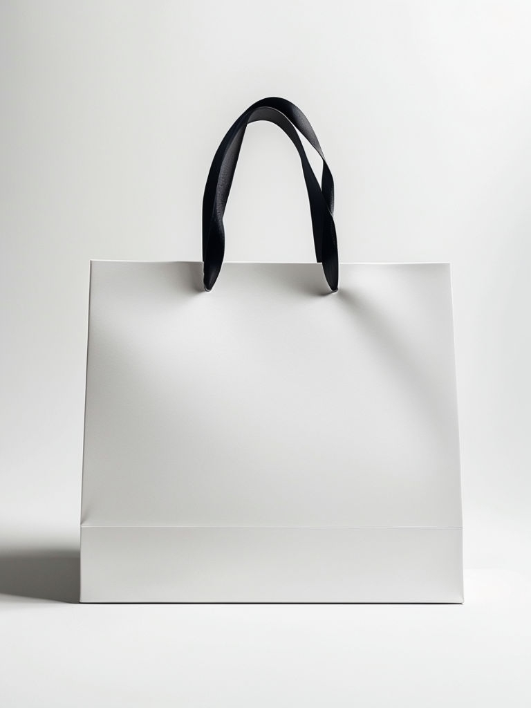 Minimalist White Shopping Bag Photography Mockup