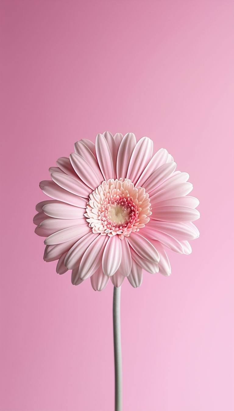 Minimalist Pink Gerbera Daisy Photography Phone Case Cover