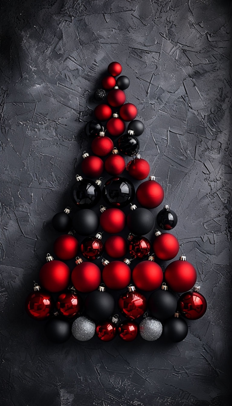 Elegant Minimalist Christmas Ornaments Arrangement Mobile Wallpaper