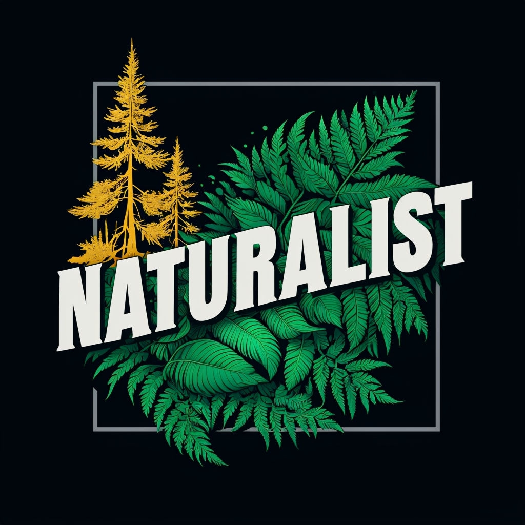 Bold Naturalist Graphic Design with Ferns and Cypress Trees T-Shirt